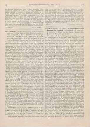 405-406 [Rezension] Liber Psalmorum. Textum masoreticum accuratissime expressit, e fontibus Masorae varie illustravit, notis criticis confirmavit S. Baer. Praefatus est edendi operis adjutor Franc. Delitzsch