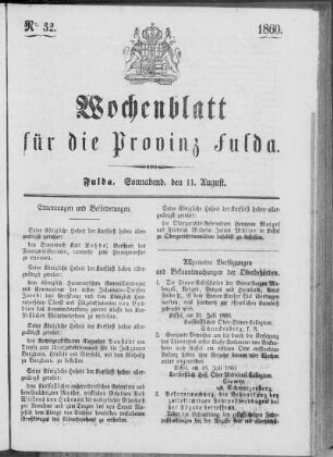 Nr. 32, Ausgabe vom 11. August 1860
