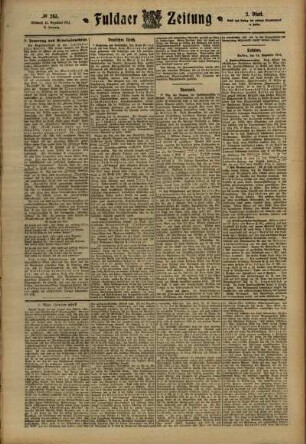 Zweite Ausgabe vom Mittwoch, den 13. Dezember 1911.