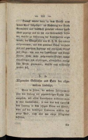 §. 9. Allgemeine Geschichte und Ende der allgemeinen Landtäge.