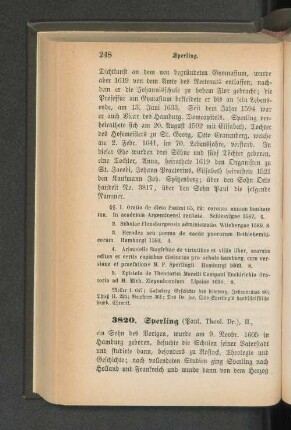 3820. Sperling (Paul, Theol, Dr.), II.