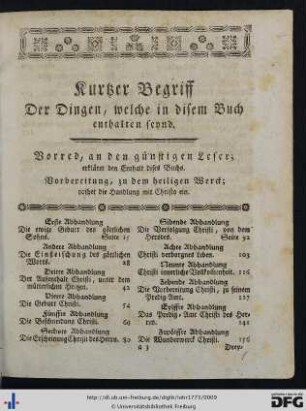 Kurtzer Begriff Der Dingen, welche in disem Buch enthalten seynd.