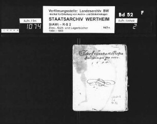 Kloster Bronnbachs Wiesenverleihungen pro anno 1650