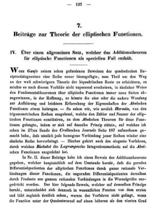 7. Beiträge zur Theorie der elliptischen Functionen.