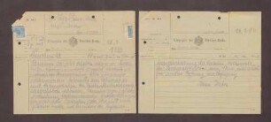 Telegramm von Max Weber an Prinz Max von Baden; Volkswahl des Reichspräsidenten und die Entpolitisierung der Reichswehr als Folge des Kapp-Putsches