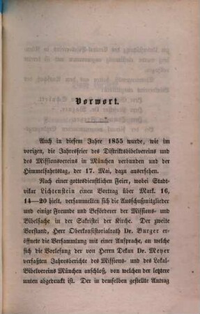 Jahresbericht des Districts-Bibel-Vereins in dem Protestantischen Dekanate München, 1854/55