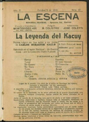 La leyenda del Kacuy : poema trágico en tres actos y en prosa