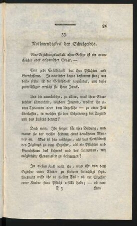 33. Nothwendigkeit der Schulgesetze