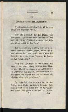 33. Nothwendigkeit der Schulgesetze