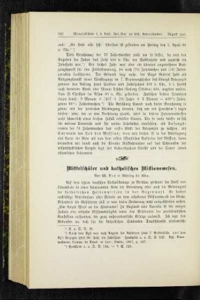 Mittelschüler und katholisches Missionswesen