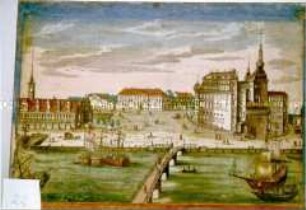 Guckkasten-Bild der Bibliothek und Kanzlei (?) in Kopenhagen