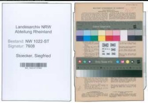 Entnazifizierung Siegfried Stoecker , geb. 26.06.1907 (Buchhalter)