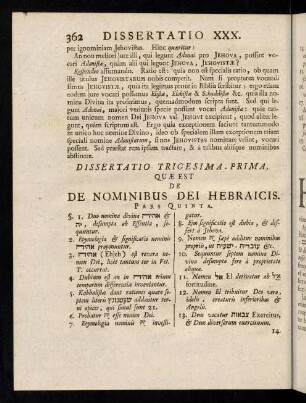 362-372, Dissertatio Trigesima Prima