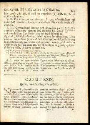 Caput XXIX. Quibus modis obligatio tollitur