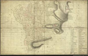 Landesaufnahme des Fürstbistums Osnabrück III Amt Vörden Bl. 7 a- b Kirchspiel: Engter Feldmark: Engter Ortschaft: Engter Reinkarte Teil 1: Engter Ausf.-Art: Farbige Zeichnung auf Karton, auf Leinen aufgezogen Herst.: Johann Wilhelm Du Plat Herst.: Georg Wilhelm Du Plat (Direktion: Johann Wilhelm Du Plat) Format: ca. 70 x 110 cm Maßstab: 1 : 3 840