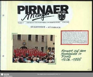 Konzert des Bergsteigerchores zum Stadtfest auf dem Marktplatz von Pirna : Dirigent: Werner Matschke
