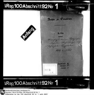 Unrichtigkeiten im Schatzwesen, insbesondere Korrespondenzen über Überlastungen Enthält u.a.: Rechnungen über Kontributionen (1628); Schreiben der Eingesessenen der Bauerschaft Welplage, Amt Hunteburg (1639)