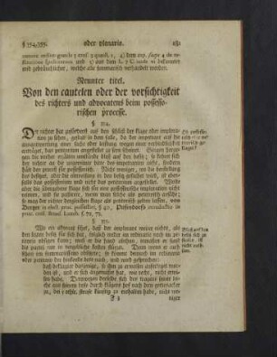 Neunter titel.