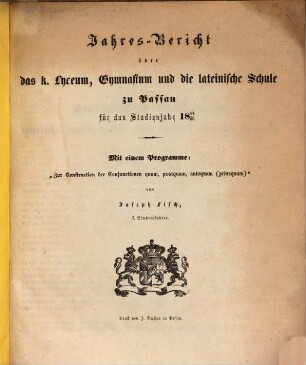 Zur Construction der Conjunctionen quum, postquam, antequam (priusquam)
