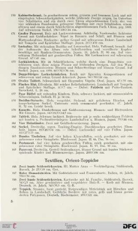 Textilien, Orient-Teppiche (Nr. 166-206)
