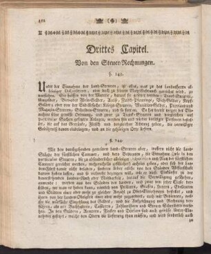 Drittes Capitel. Von den Steuer-Rechnungen