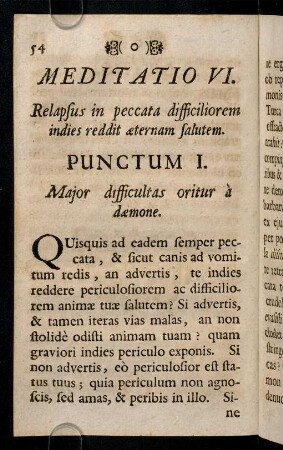 54-65, Meditatio VI