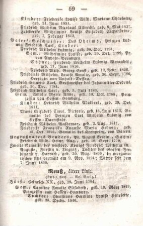 Reuß, ältere LInie.