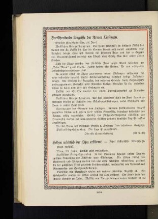 Fortschreitende Angriffe der Armee Linsingen.