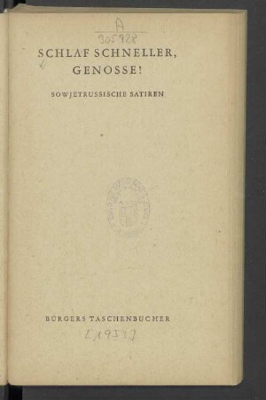 Schlaf schneller, Genosse! : Sowjetrussische Satiren