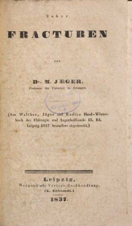 Ueber Fracturen
