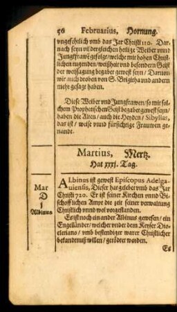 Martius, Mertz. Hat xxxi. Tag.