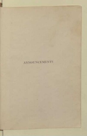 ANNOUNCEMENTS
