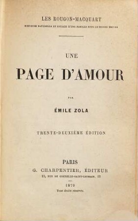 Les Rougon-Macquart : histoire naturelle et sociale d'une famille sous le Second Empire, 8