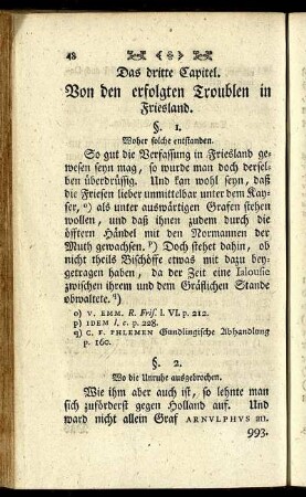 Das dritte Capitel. Von den erfolgten Troublen in Friesland