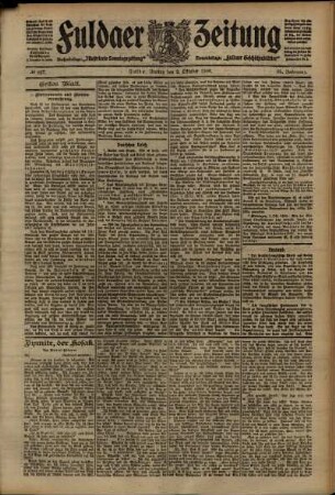 Erste Ausgabe vom Freitag, den 02. Oktober 1908.