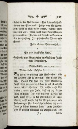 Ein und dreyßigster Brief. - Vierzigster Brief.