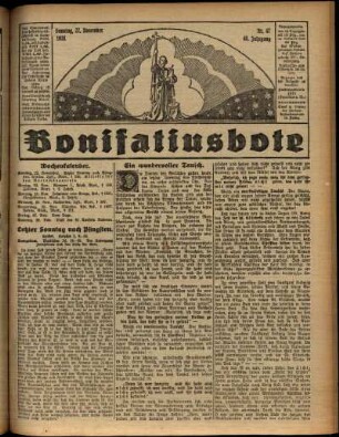 Erste Ausgabe vom Sonntag, den 22. November 1931.
