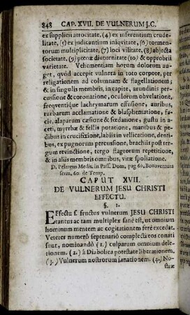 Caput XVII. De Vulnerum Jesu Christi Effectu.