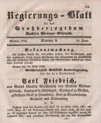 Nr. 8 : 20 Juny 1840