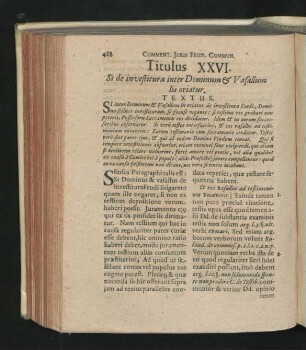 Titulus XXVI. Si de investitura inter Dominum & Vasallum lis oriatur.