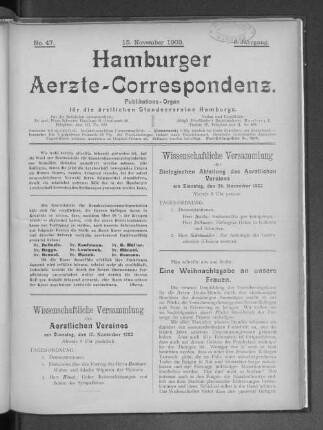 Wissenschaftliche Versammlung der Biologischen Abteilung des Aerztlichen Vereines ...