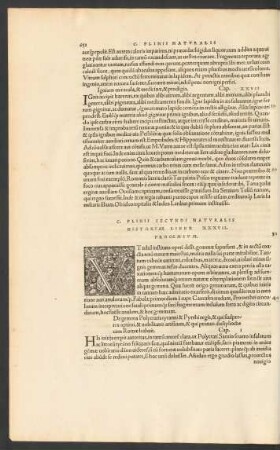 C. Plinii Secundi Naturalis Historiae Liber XXXVII.