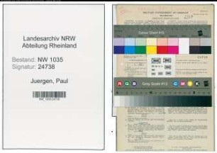 Entnazifizierung Paul Juergen , geb. 30.04.1899 (Schmied)