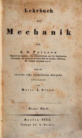 Lehrbuch der Mechanik. 1