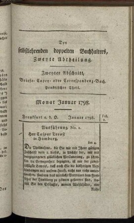 Monat Januar 1798. - Monat Februar 1798.