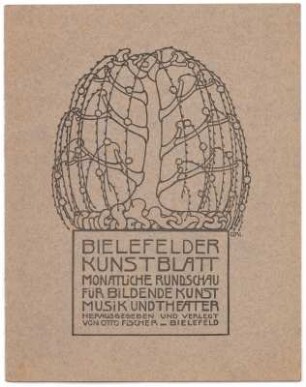 Titelseite des Bielefelder Kunstblatt : Stilisierter Baum mit Wurzelgeflecht, darunter Schriftblock
