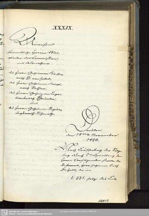 XXXIX., 18. November 1856