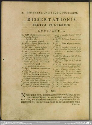 Dissertationis Sectio Posterior