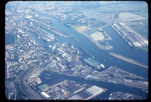 Luftaufnahme Hafen Bremen/Weser, 1976 (2)