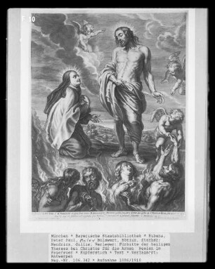 Fürbitte der heiligen Theresa bei Christus für die Armen Seelen im Fegefeuer
